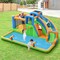 7 in 1 Inflatable Water Slide Bounce House with Splash Pool Water Cannon Blower Blue Green Orange